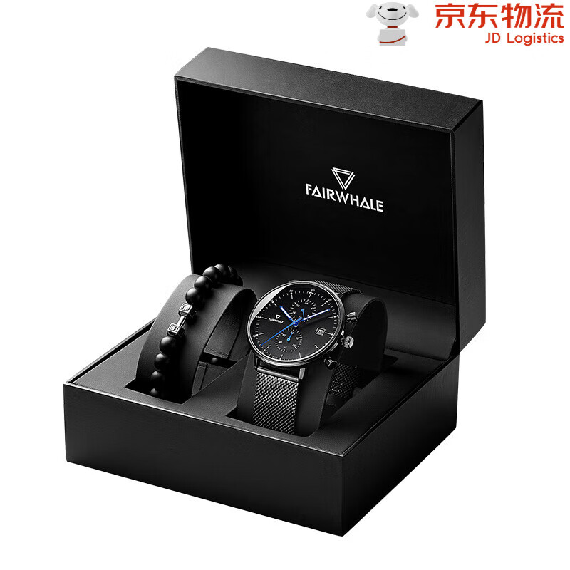 馬克華菲手表男款品牌初高中生夜光手表男士機械石英腕表 BP16-FW-5400-1【黑殼黑面網(wǎng)帶