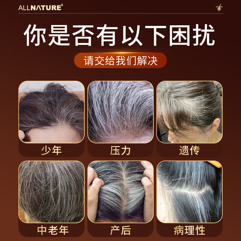 安美奇进口刺梨黑果枸杞可搭白发维生素变黑治根少年转黑养发防脱品用 【6瓶巩固装】 黑发生发乌黑亮泽人参刺梨黑果黄精海参肽核桃肽