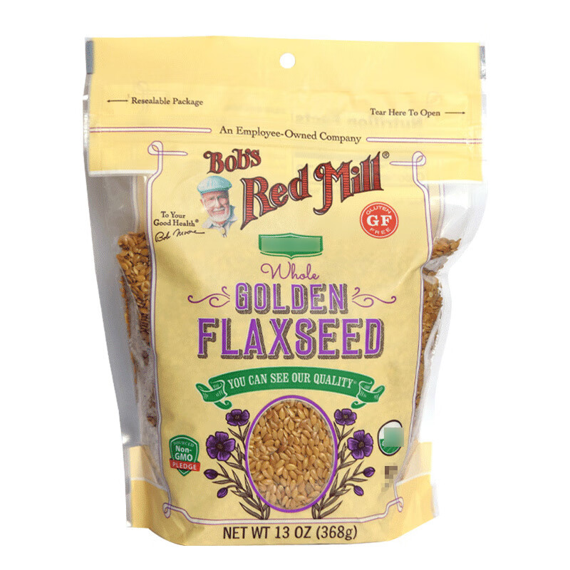 鮑勃紅磨坊（Bob's Red Mill）進(jìn)口鮑勃紅磨坊黃金亞麻籽粉無麩質(zhì)即食沖飲熟粉食用粉調(diào)味麥類粉 亞麻籽粉453g【營養(yǎng)即食】