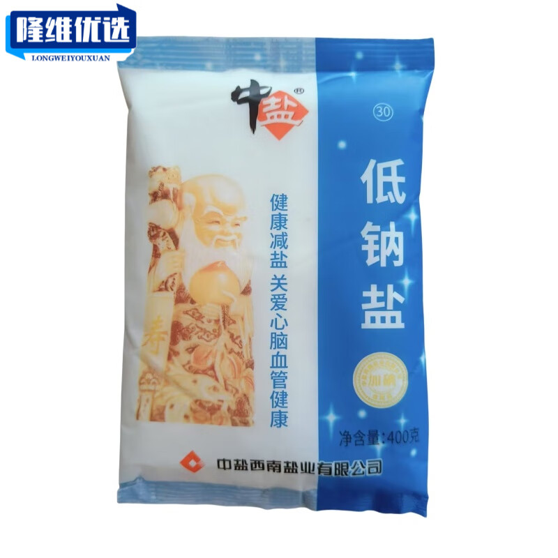 低钠食用盐400g袋装家用食用盐腌制盐整箱加碘盐低钠晶盐 低钠盐400g*1袋