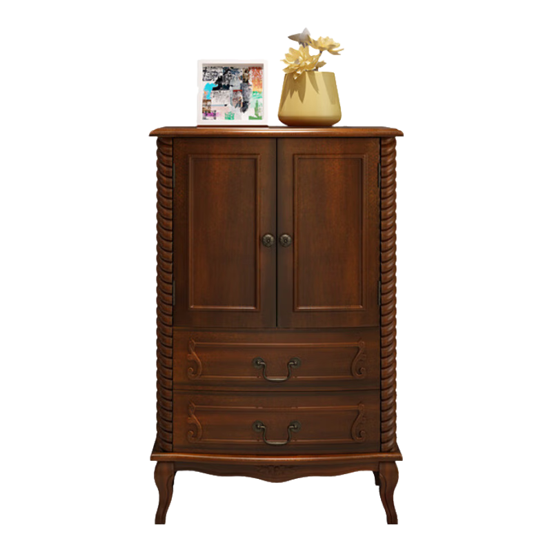 格瀾帝爾(growdear)斗柜美式實木五斗柜臥室五斗櫥創(chuàng)意抽屜柜客廳小斗柜儲物柜收納柜 兩斗柜儲物格(600*370*950mm)