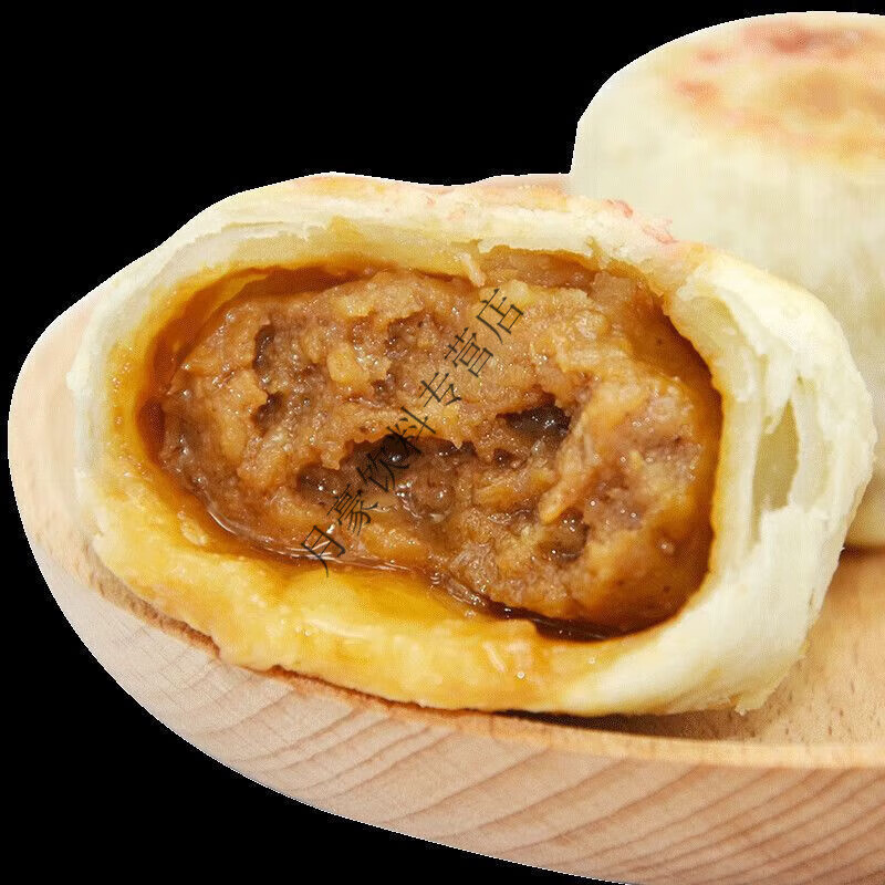 食怀长发鲜肉月饼苏州榴莲豆沙苏式月饼老酥皮西饼特产小吃现烤 鲜肉