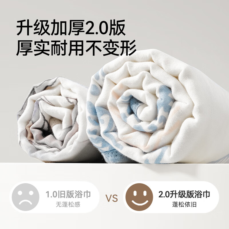 英氏（YEEHOO）新生婴儿纱布浴巾纯棉宝宝儿童浴巾加大尺寸洗澡全棉吸水超软 热气球【7A抗菌】婴童全阶段