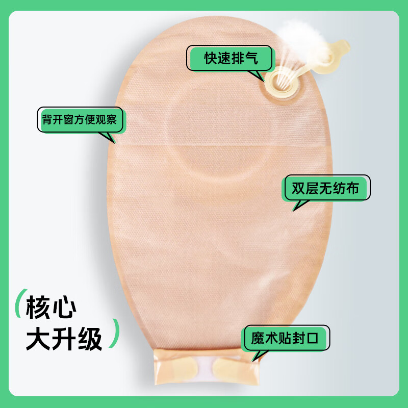 护士同学一件式微凸造口袋15202微凸底盘一次性造瘘袋凹陷防渗漏肠癌16415 1秒排气款【10片装】43MM微凸底盘+送棉签