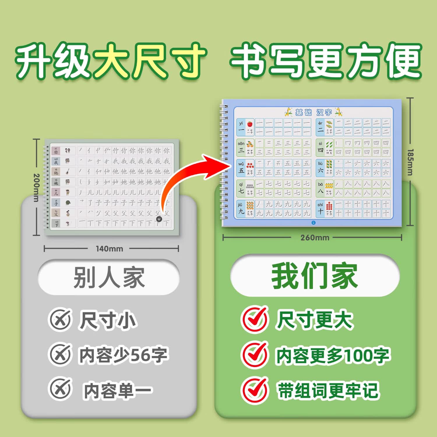 金枝叶幼儿园练字帖凹槽控笔训练儿童3-8岁汉字数学拼音笔画笔顺写字入门幼小衔接练字专用写字帖 【进阶款】9本装