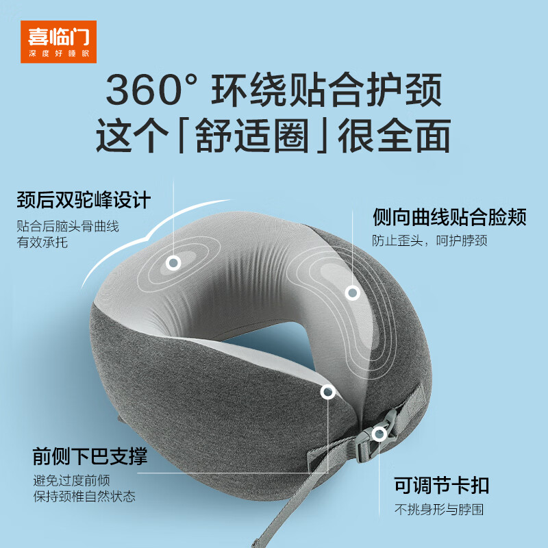 喜临门u型枕飞机便携护颈枕高铁旅行脖枕午睡枕睡觉u形颈枕 万能小U枕