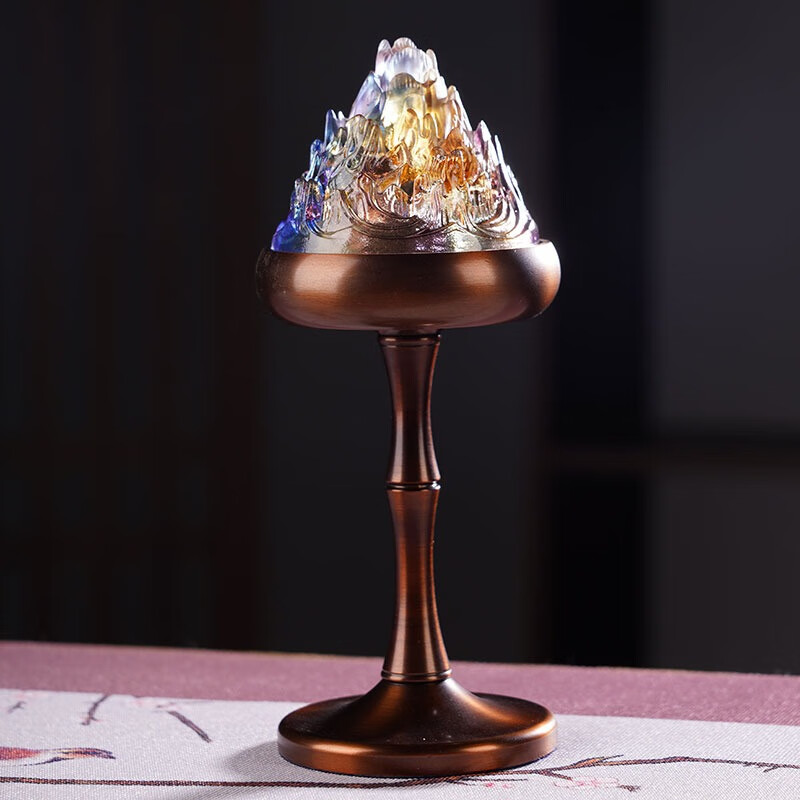 香炉书房茶道家用室内禅意盘香炉摆件炉盘香篆香薰炉 琉璃博山炉