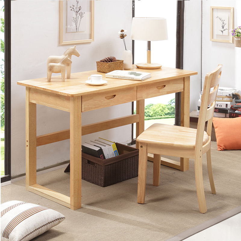 万师居实木带抽屉书桌