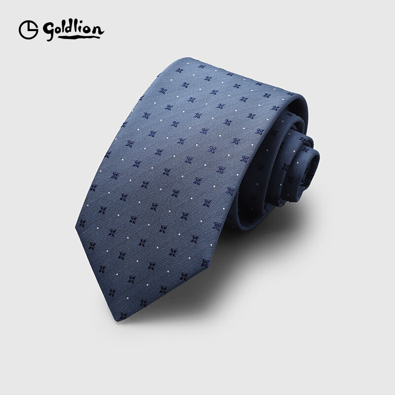 金利来男士高品质感精致暗纹碎花商务休闲领带 蓝色-88