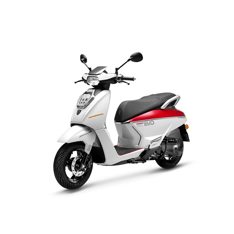 标致摩托新款姜戈DJANGO EVO 复古踏板燃油摩托车150cc 樱桃红/冰雪白