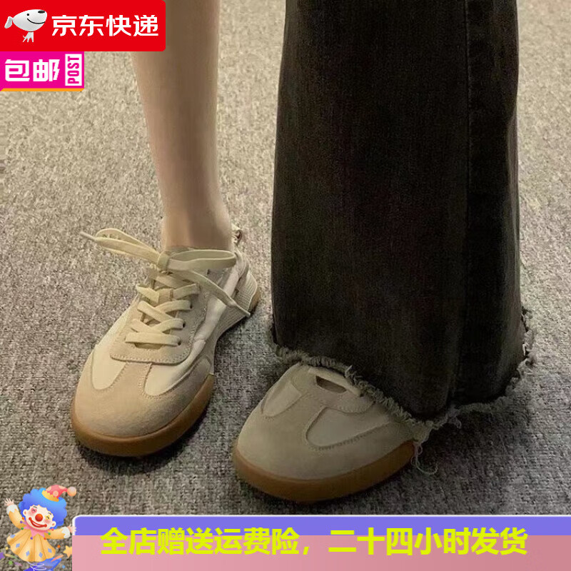 昌祥回力赵露思同款阿甘鞋女夏2025新款芭蕾德训鞋刺绣轻便透气运动小白鞋 米白色 升级款 37 尺码偏小,建议拍大一码