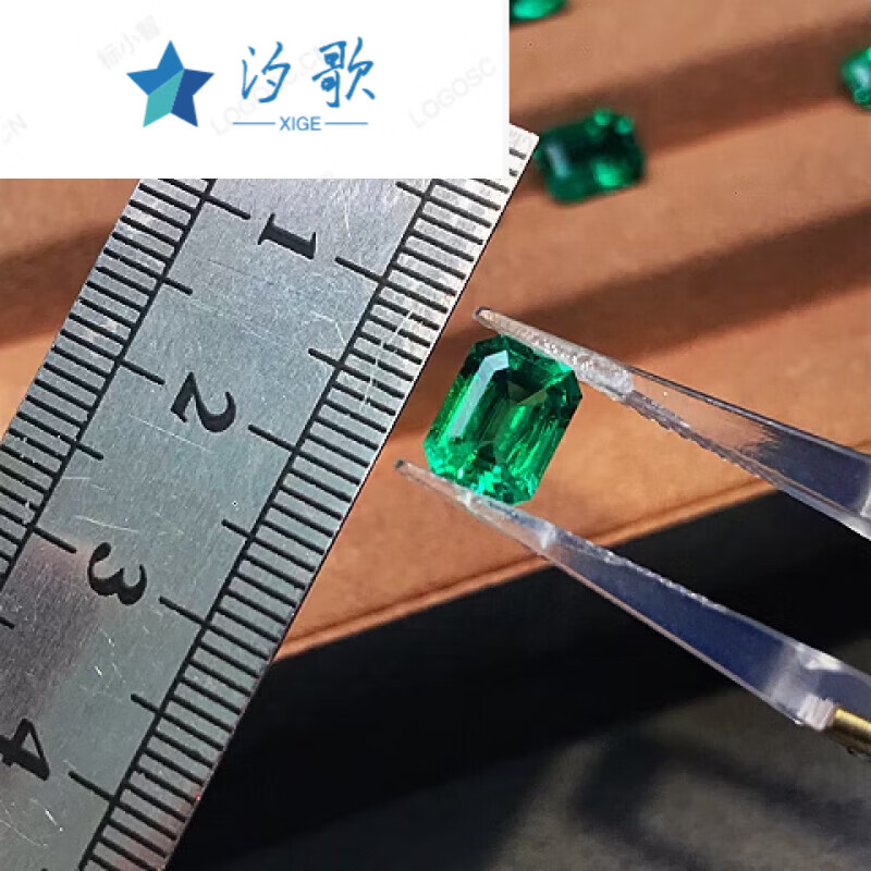 汐歌實(shí)驗(yàn)室培育祖母綠裸石祖母綠形切工可定制 1.4ct培育祖母綠vivid裸石