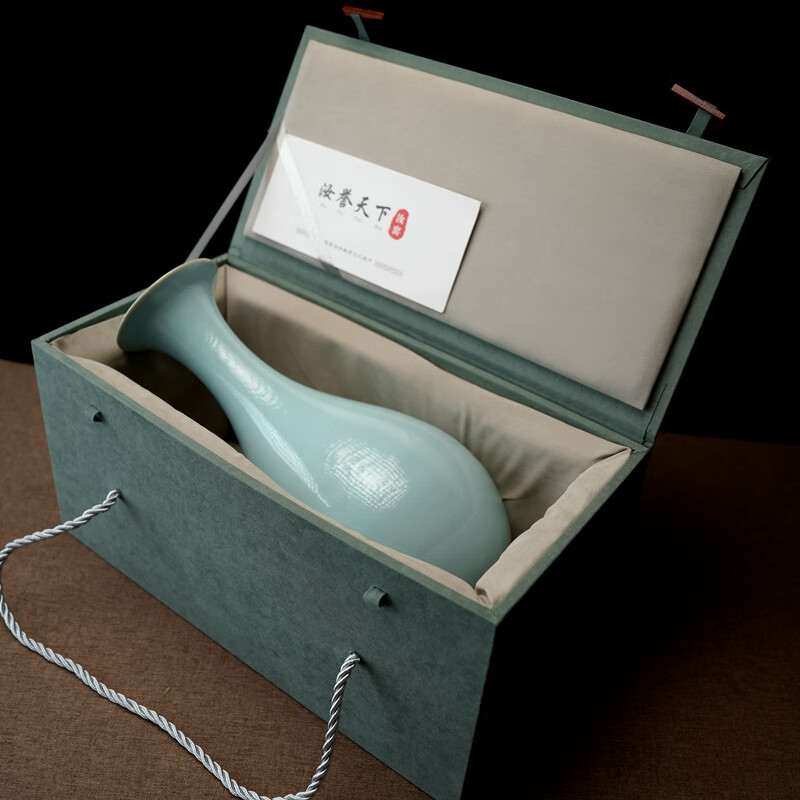 汝誉天下[新年礼物]汝窑花瓶玉壶春瓶梅瓶葫芦瓶汝州汝瓷天青色冰裂摆件 玉壶春瓶