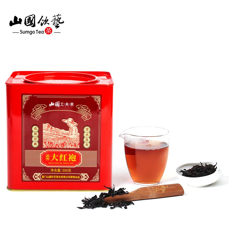 山国工夫茶山国饮艺大红袍茶叶500g武夷浓香型乌龙茶岩茶散装罐装新茶