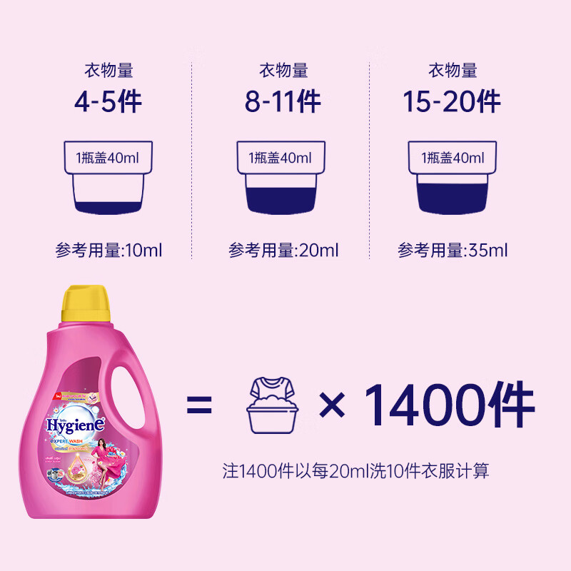 喜净Hygiene泰国原装进口洗衣液/深层洁净去污/持久留香 甜美花香2.8L