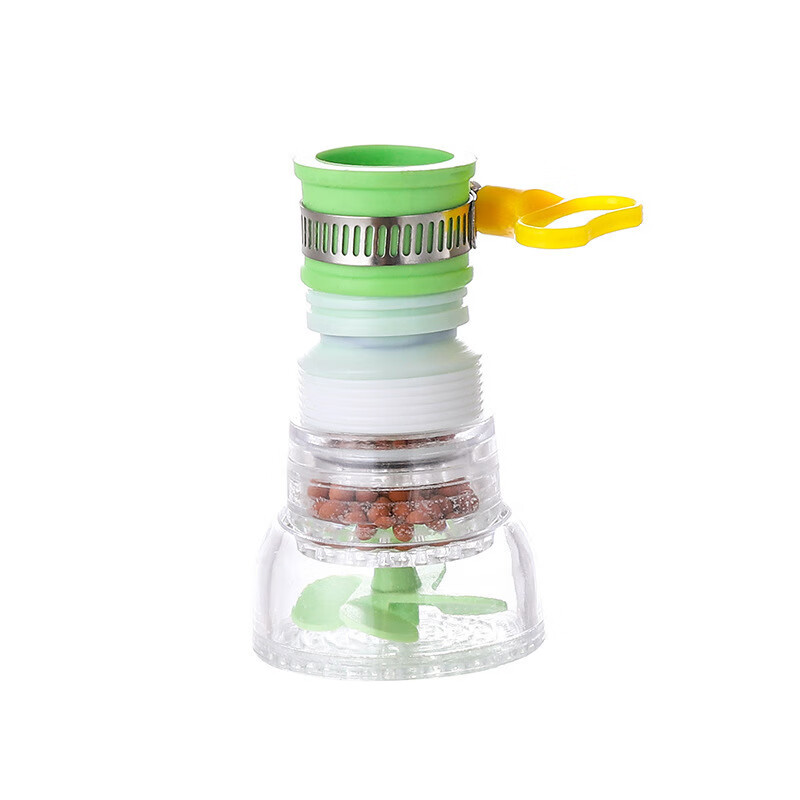 水龙头花洒过滤器防溅水嘴厨房节水延伸器旋转带麦饭石净水器滤水 4代绿色