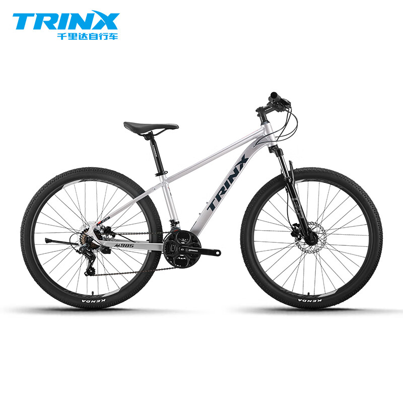 千里達(dá)（TRINX）山地車自行車成人減震青少年初中生男女學(xué)生單車 M985_霞光銀 17寸_21速_27.5寸