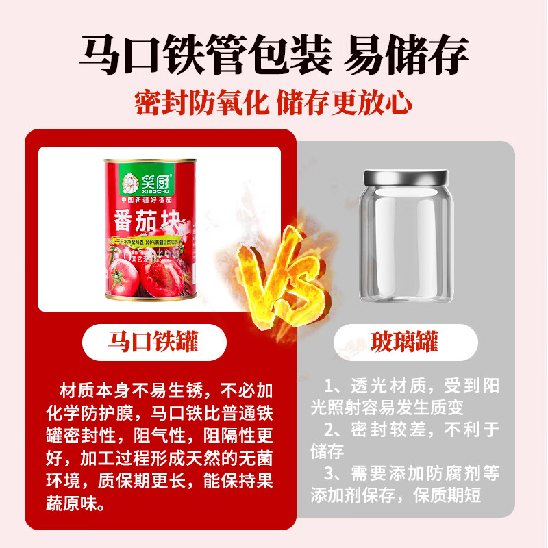 笑厨(XIAOCHU)新疆番茄块配料新鲜西红柿块罐头0添加剂调味酱番茄丁罐头调味料 番茄块400g*8罐