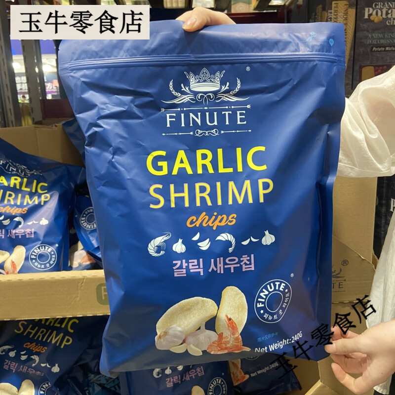 趣萊福（GOOG LIFE FINUTE）韓國進(jìn)口趣萊福蒜味蝦片超大包裝鮮蝦片薯片辦公小吃膨化休閑零食 蒜香味
