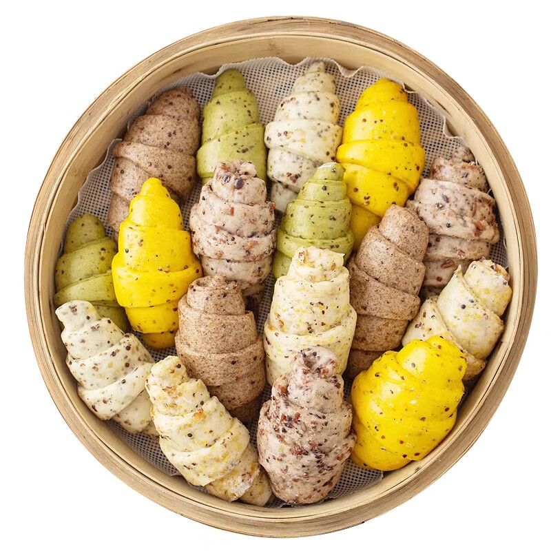 山东藜麦粗粮牛角馒头包儿童孕妇健康代餐主食品0添加早餐半成品 【5味混合】藜麦牛角馒头1袋