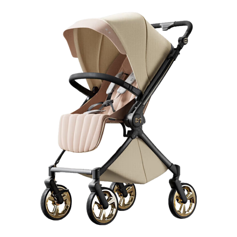 DearMom嬰兒推車(chē)羅馬假日雙向可坐可躺輕便高景觀(guān)大座艙可登機傘車(chē) 高定款Max 蓮里粉+雨罩+豆豆毯