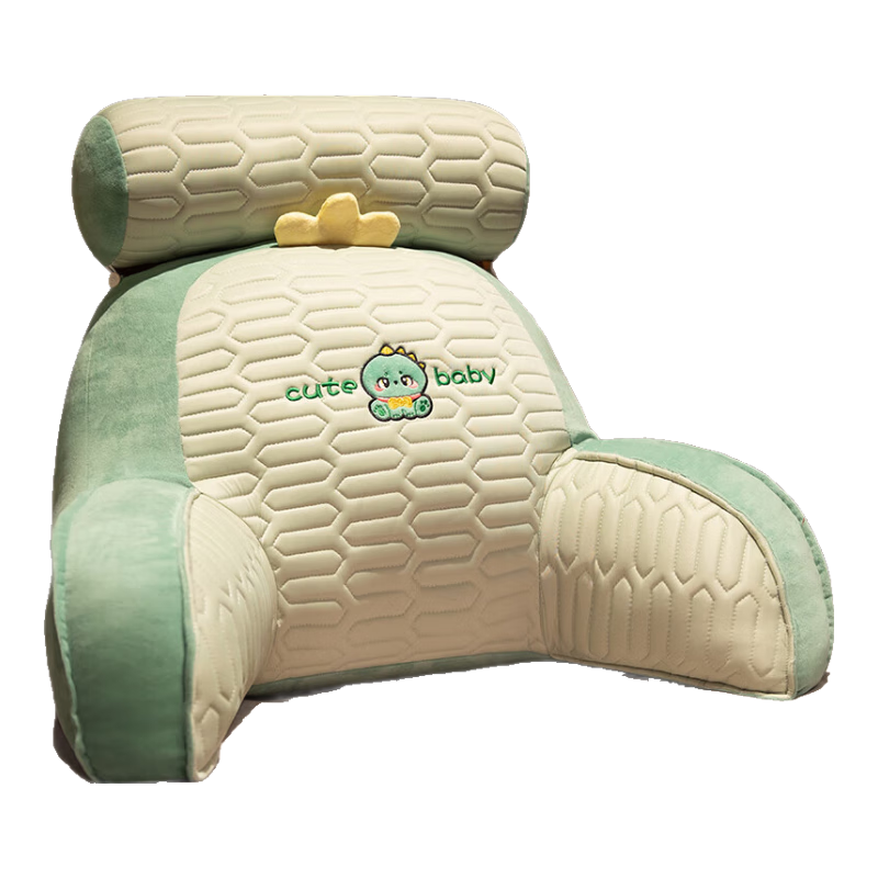 達(dá)克鴨床上靠枕床頭靠墊軟包大靠背墊椅子榻榻米沙發(fā)抱枕宿舍護(hù)腰枕 恐龍（透氣親膚面料） 含枕芯 寬60cm*含頭枕高45cm（可拆洗，獨(dú)立內(nèi)膽）