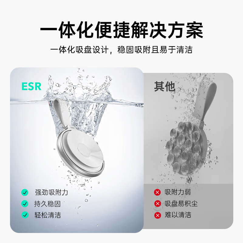 亿色磁吸吸盘手机支架magsafe磁吸指环扣镜子玻璃健身户外运动厨房浴室神器手机架拍摄自拍强力吸附 粉色丨1800g超吸力【送引磁环】
