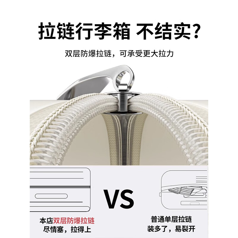 WEOBGR SABRE瑞士军刀子母行李箱20寸登机宽拉杆女免托运多功能超轻密码旅行箱 象牙白-子母箱【2025新款】 20英寸 【适合5-10天出行】