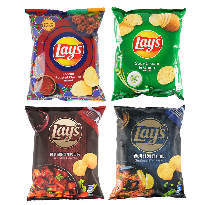 乐事（Lay&#039;s）薯片台湾多口味分享装50g*4台湾产休闲膨化零食大礼包礼物