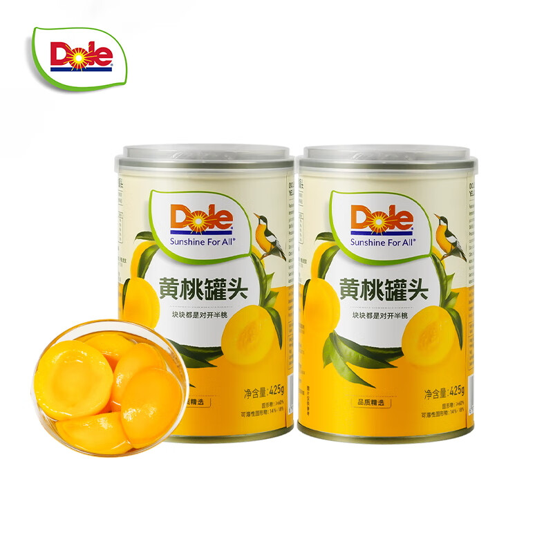 ���֣�DOLE����ˮ�ͻ��ҹ�ͷ425g*2��װ��ɽ����ˮ��������ʳ	