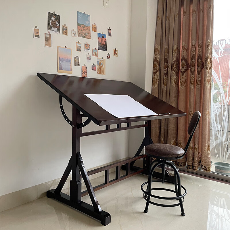 tmjd miss美式绘画桌 美式绘画桌设计画图工作台斜式绘图桌画室美术