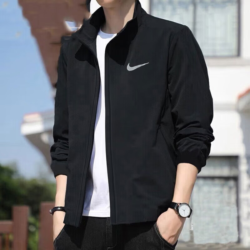 耐克（NIKE）外套男士上衣 26春季新款运动服装立领休闲防风衣冰丝速干夹克 FB7500-010 /晒图退10【元】 XL 180/96A