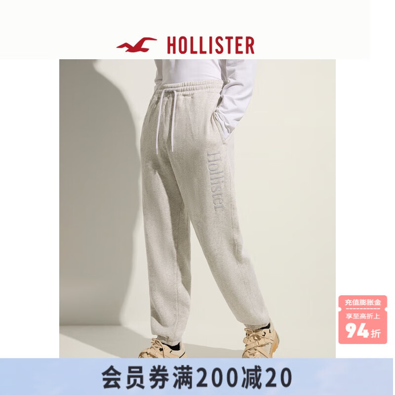 HOLLISTER24春秋款抓絨經(jīng)典LOGO運(yùn)動(dòng)衛(wèi)褲長(zhǎng)褲男裝KI334-4110 淺麻灰色 XL (180/98A) 尺碼偏大，建議小一碼