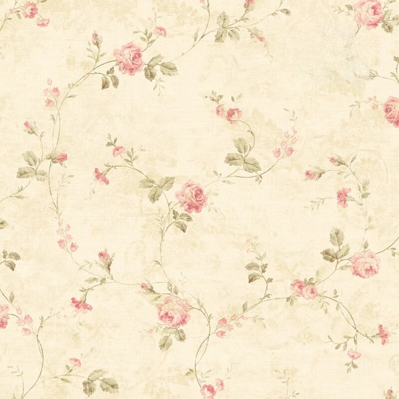 買壁紙 漢和壁紙 WALLPAPER BUY H2定制無縫墻布全屋臥室美式鄉(xiāng)村田園小碎花手繪花壁布客廳臥室壁紙 A款