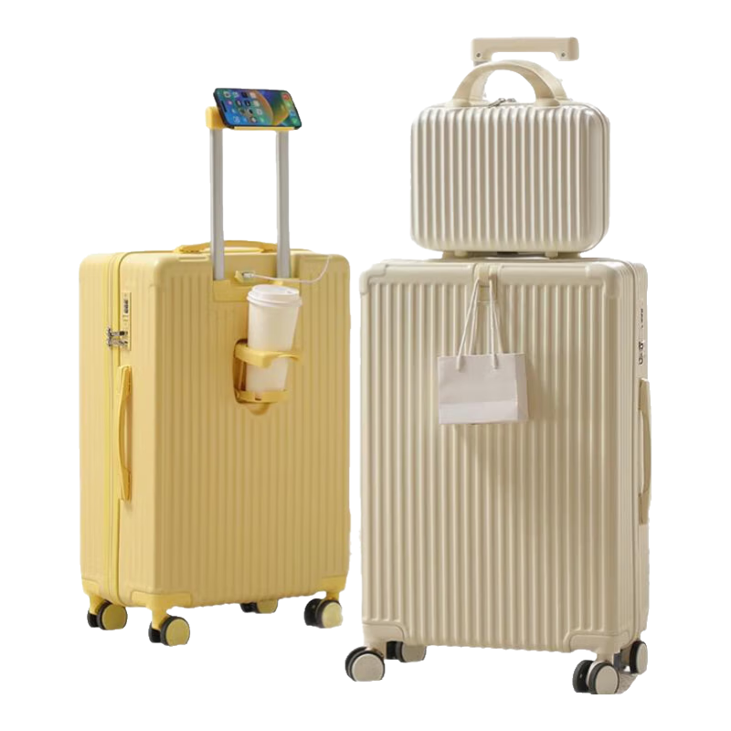 友胜保罗行李箱大容量拉杆箱超轻盈学生旅行箱男女密码箱皮箱多功能登机箱 薄荷绿+同色手提包 24英寸 【行李箱黄金尺寸】