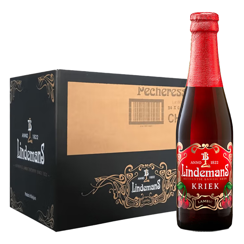 Lindemans林德曼 櫻桃啤酒 250ml*24瓶 精釀果啤 比利時(shí)進(jìn)口 整箱裝