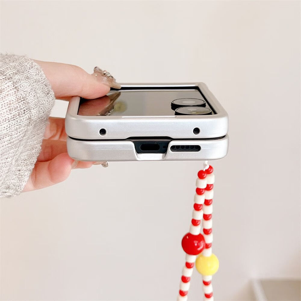 Hnew适用于小米mixflip手机壳新款皮纹泼墨苹果英文波点MIXFlip小折叠屏保护套全包防摔女带链条高级感 单壳【泼墨苹果 白色皮纹】轻奢肤感 全包防摔 小米MIXFlip