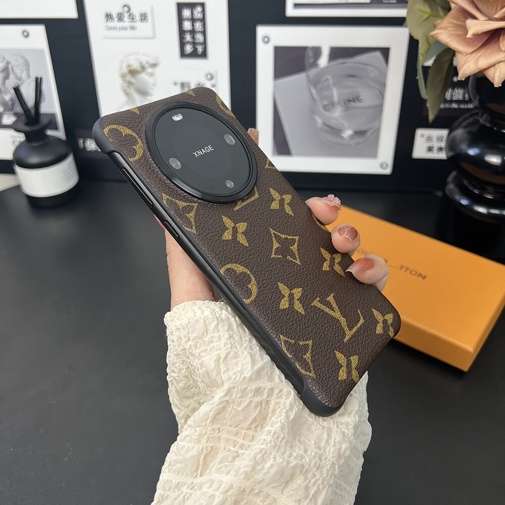 哲卜适用华为mate60pro手机壳华为Pura 70皮质无边框mate50rs感mate70 大花无边框 华为Mate70