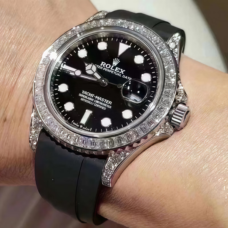 【二手99新】劳力士男表 升级改装潜航者迪通拿格林尼治原装瑞士3135机芯 后换外壳新款圈表带魔术升级40 劳力士3135机芯-钻圈游艇