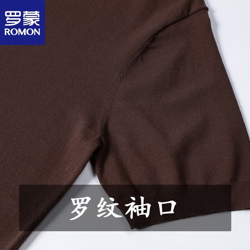 罗蒙(ROMON)polo衫男短袖t恤2026新款夏季莱赛尔针织衫男士上班修身翻领上衣 白色 2XL 体重150-165斤
