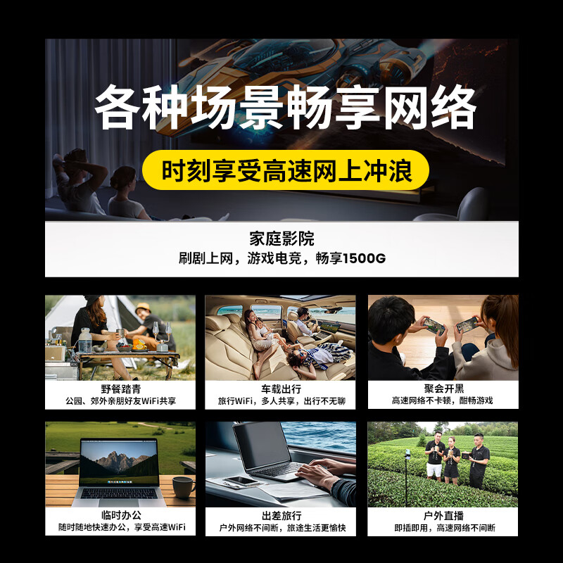 雷度移动随身wifi5g无线网卡流量路由器2026款全国通用无限流量cpe便携式无线WiFi6电信联通全网通卡 【升级充电款】24H续航彩屏显示丨京东快递