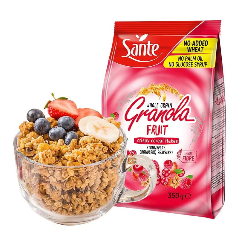 三特歐洲原裝進(jìn)口sante營(yíng)養沖飲即食飽腹早餐谷物干吃燕麥片袋裝 混合果干350g