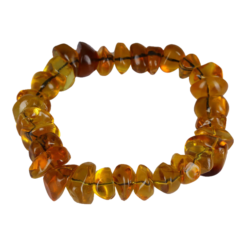 嘉樂琥珀 緬甸琥珀手串天然金棕琥珀隨形手鏈男女款一物一證 緬甸金棕/A0139
