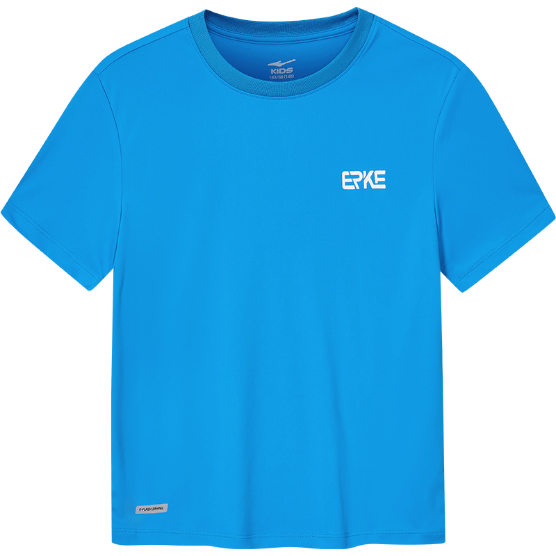 鸿星尔克童装短袖男童t恤儿童夏季新款舒适透气儿童短袖 浮潜蓝 170