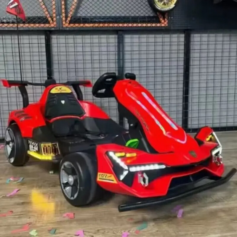 皓乐爽2025新款漂移卡丁车儿童超大电动车摆摊可伸缩小孩大人宝宝 烈红【4845电机+漂移+头盔护具】 【24V龙威+可伸缩+镭射灯+蓝牙+