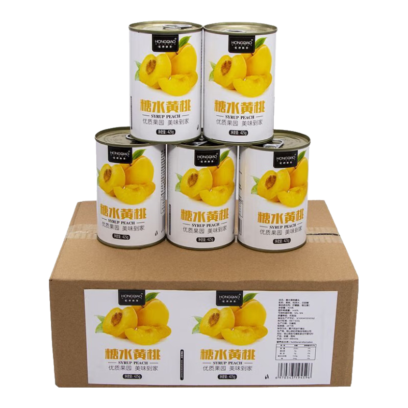 虹橋味泉碭山特產(chǎn)黃桃罐頭整箱12罐新鮮水果糖水罐頭4罐 碭山黃桃罐頭【4罐裝*425g】