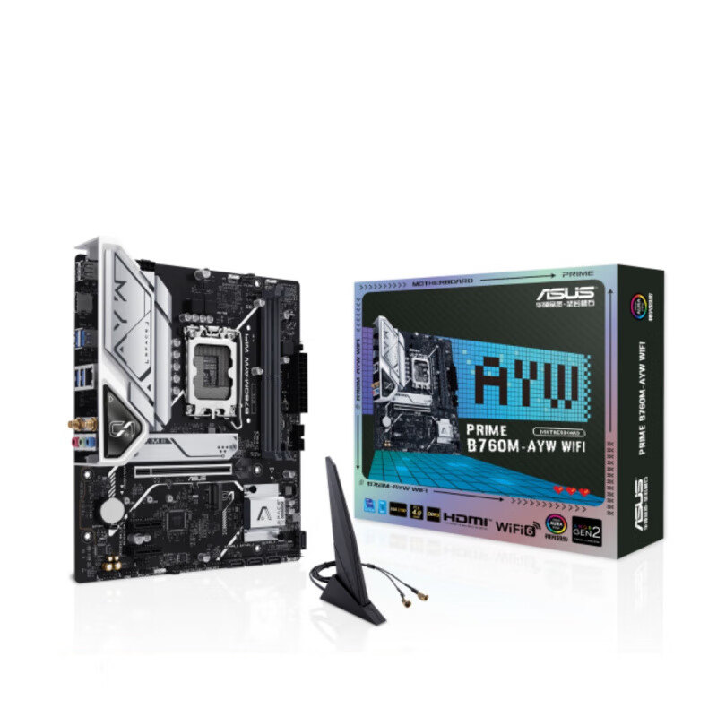 华硕（ASUS）盒装ASUS/华硕PRIME B760M-PLUS重炮手 AYW 吹雪天选D4主板D5 华硕B760M-AYW WIFI D5
