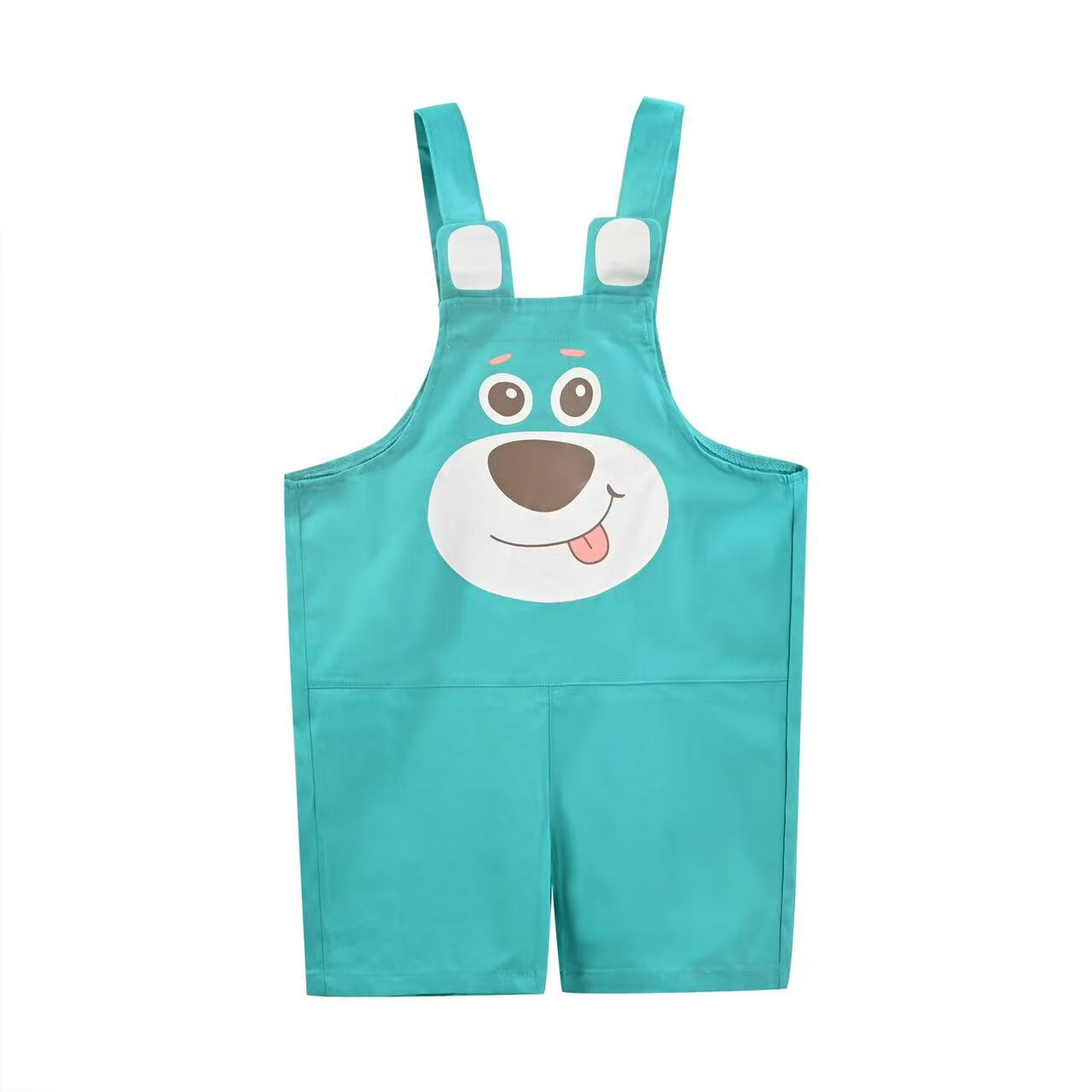 六一儿童合唱演出服可爱背带裤幼儿园毕业照班服啦啦队表演服装夏 湖蓝色小熊背带裤 170