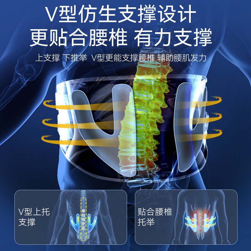 养生日记护腰带腰间盘突出医用级腰肌劳损腰带腰托腰围夏季薄透气久坐久站 【V型仿生支撑】医用护腰带 均码
