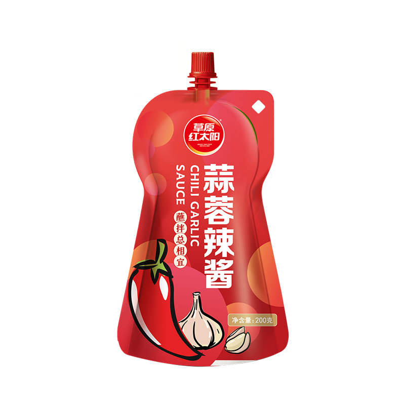 草原红太阳 辣椒酱蒜蓉辣酱200g淄博烧烤体验地合作烧烤调味料 小龙虾调料